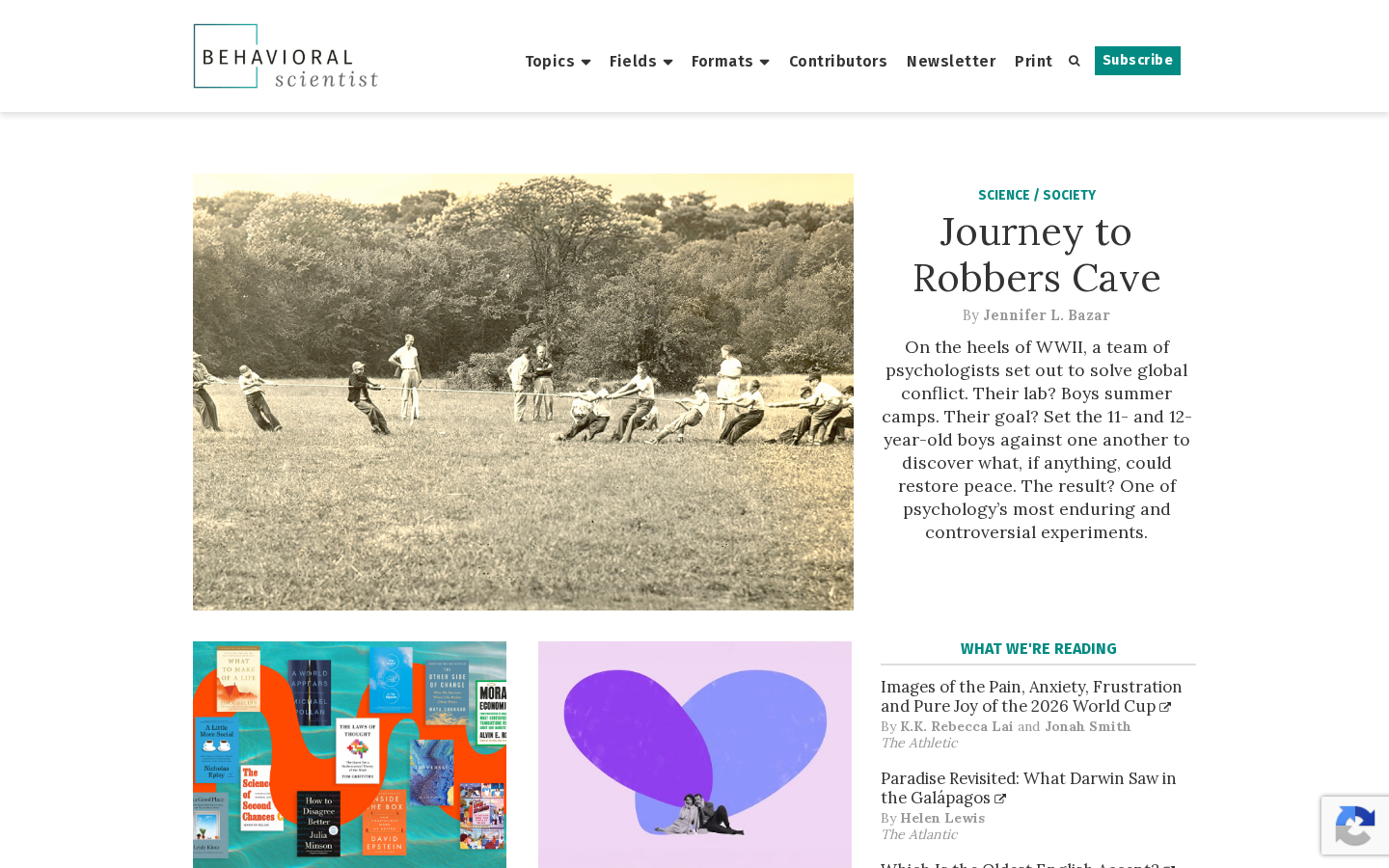 Behavioral Scientist homepage, desktop