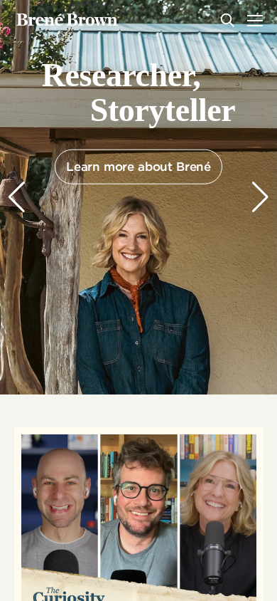 Brené Brown homepage, phone