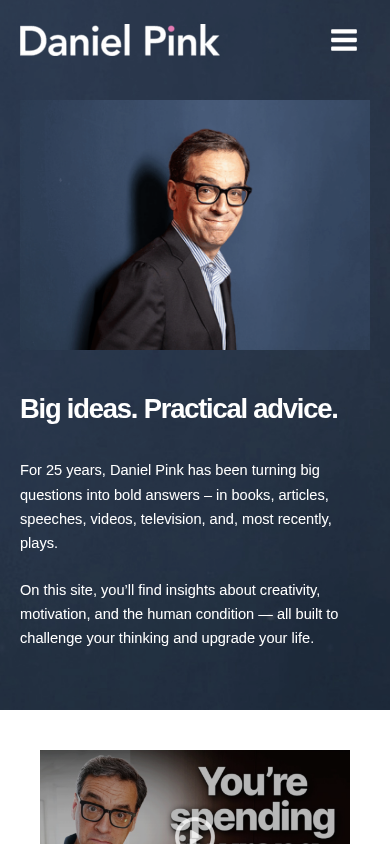 Daniel Pink homepage, phone